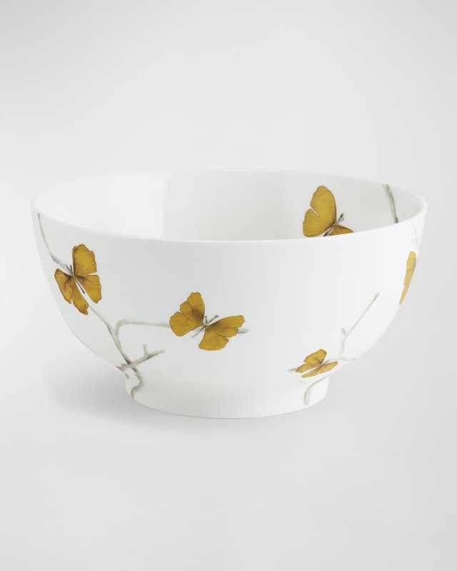 Butterfly Ginkgo Porcelain Serving Bowl
