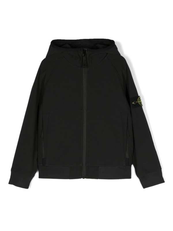 Compass-badge hooded jacket