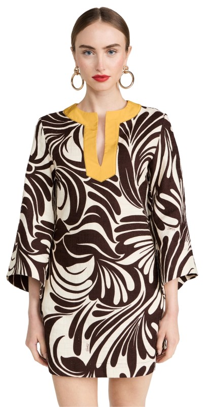 La Double J The Caftan Mini Dress Watermarble