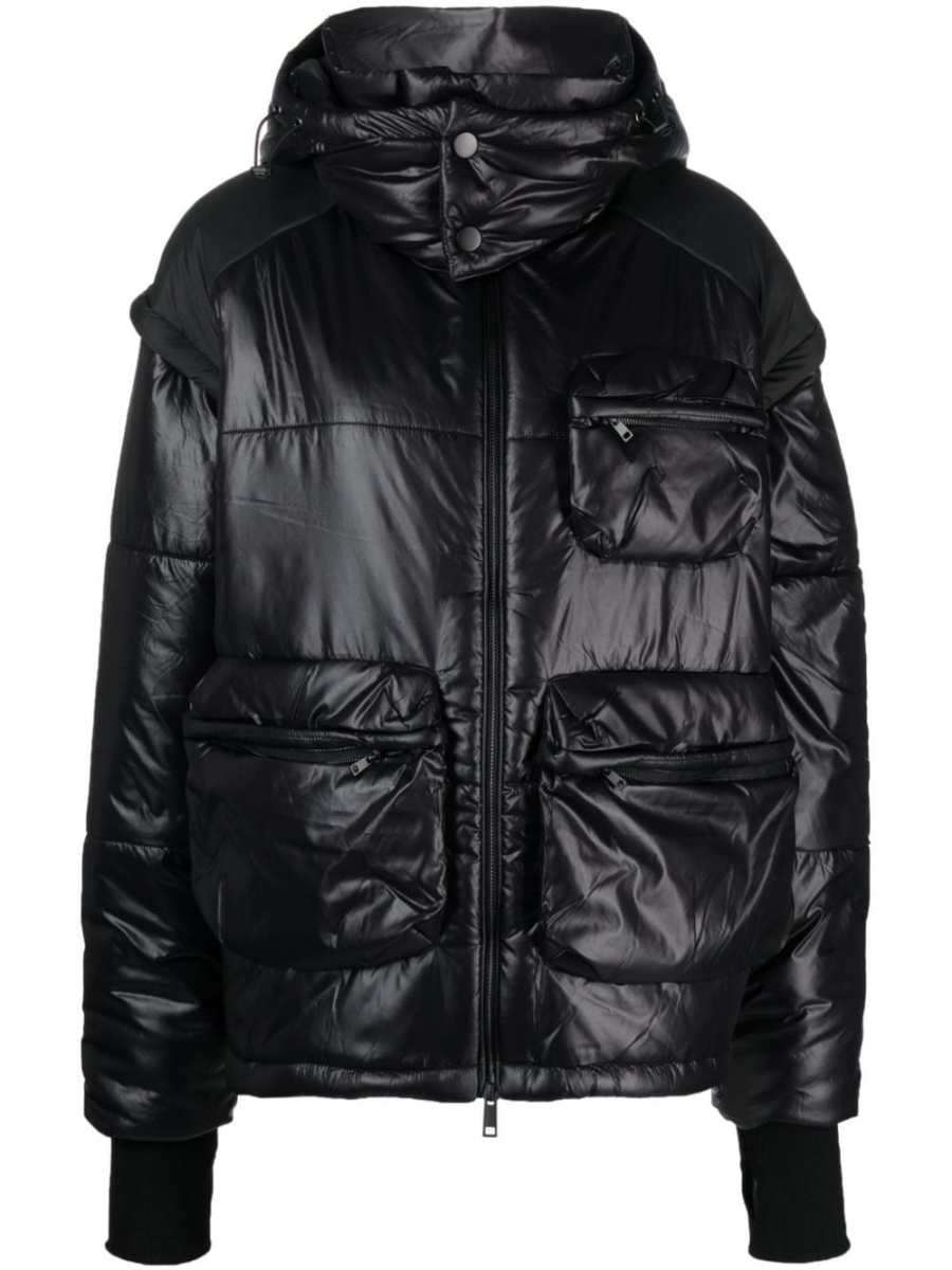 slouch-hood padded-design jacket