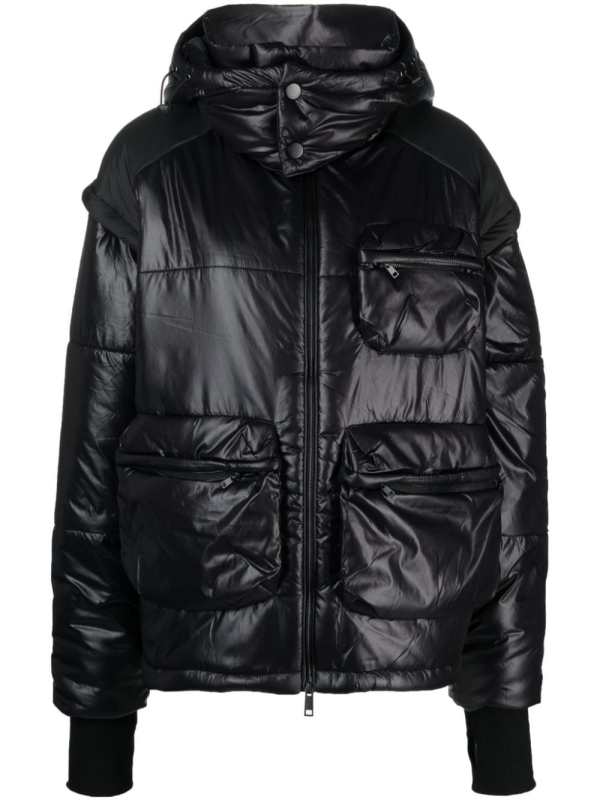 slouch-hood padded-design jacket