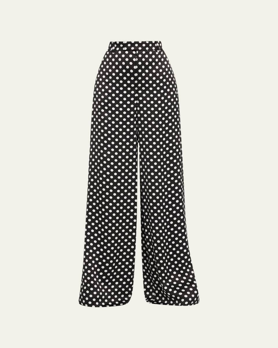 Polka-Dot Wide-Leg Trousers