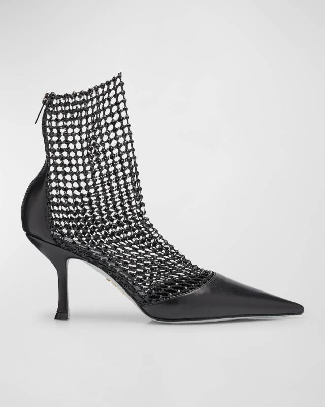 Galaxia Crystal Net Leather Pumps