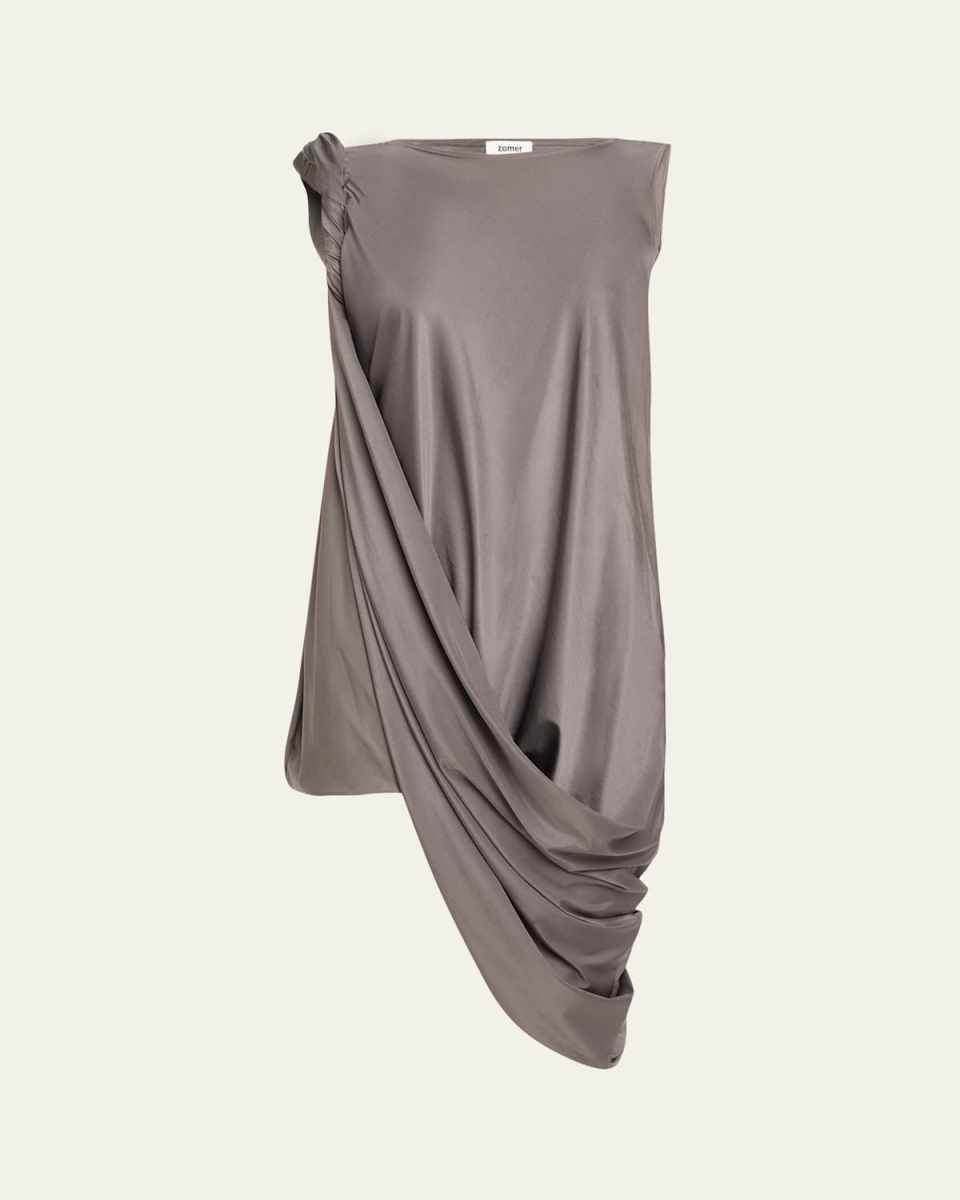 Frida Asymmetric Draped Inside Out Midi Dress