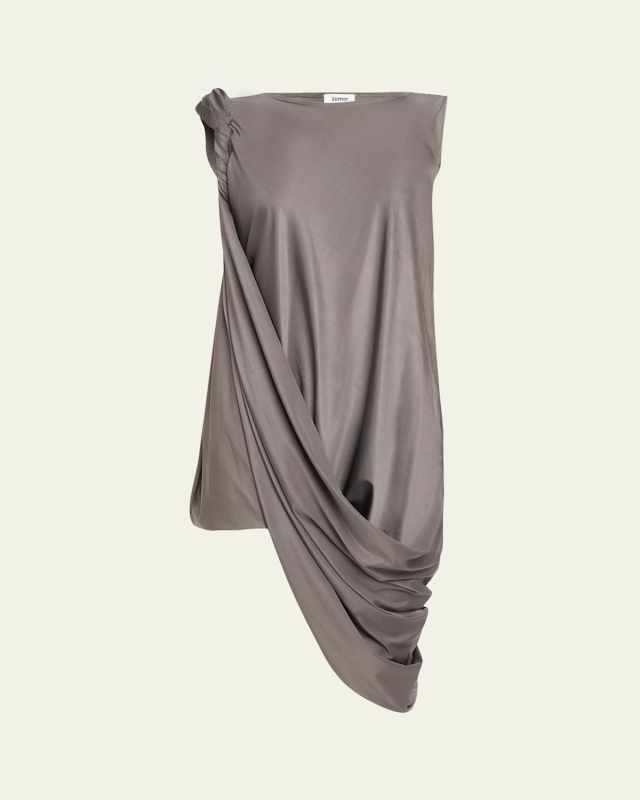 Frida Asymmetric Draped Inside Out Midi Dress