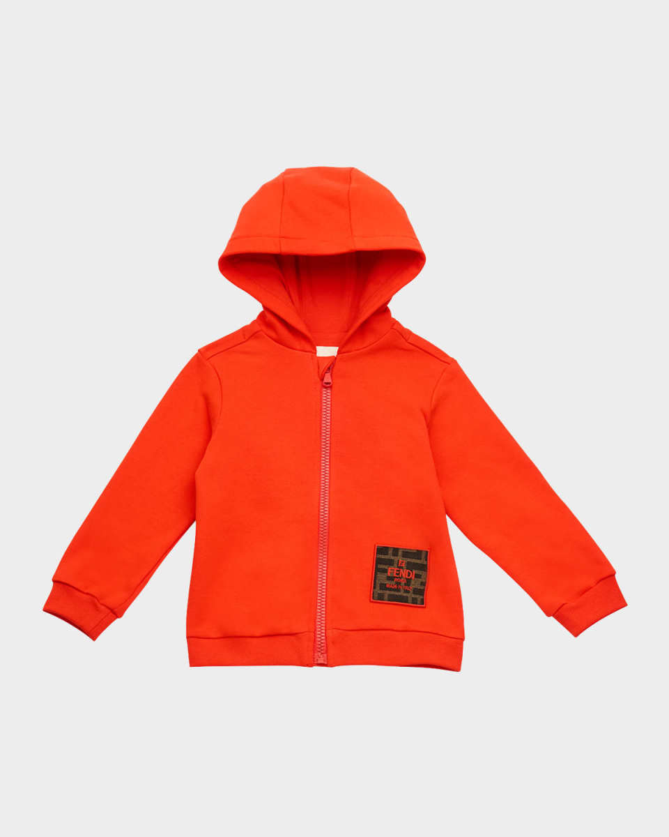 Kid's Logo-Print Hoodie W/ Monogram Patch, Size 6M-24