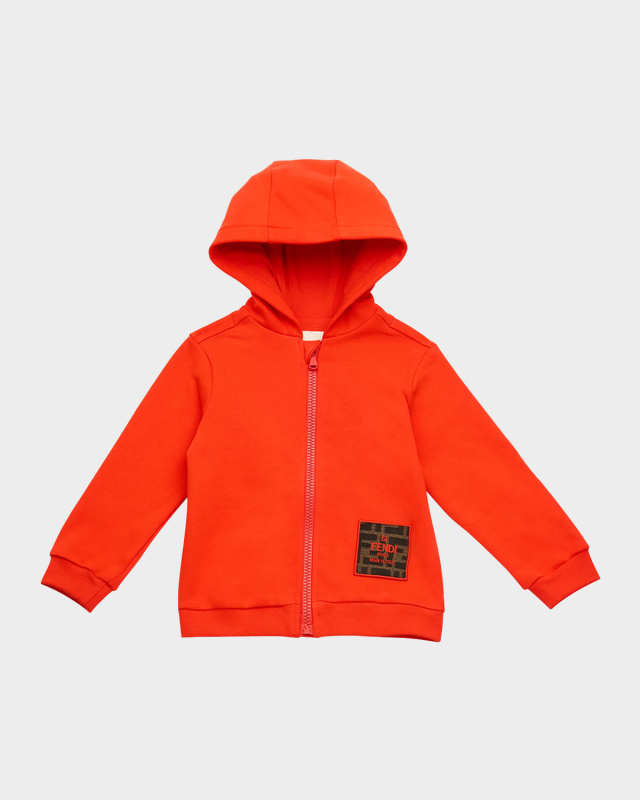 Kid's Logo-Print Hoodie W/ Monogram Patch, Size 6M-24