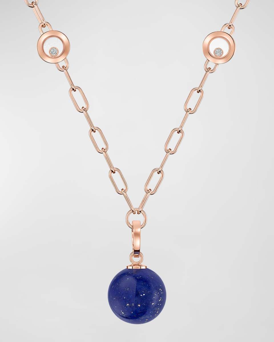 Happy Diamonds Planet 18K Rose Gold Lapis Lazuli Necklace