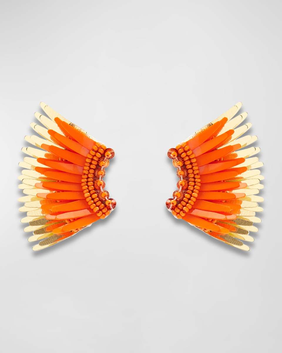 Mini Madeline Gameday Earrings, Orange/Gold