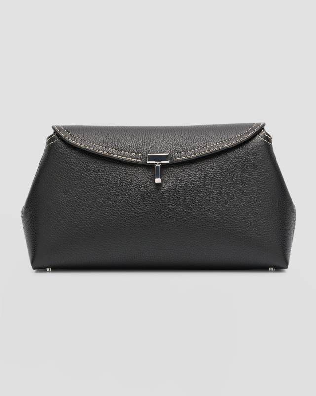 T-Lock Top Handle Bag in Pebble Grain Leather