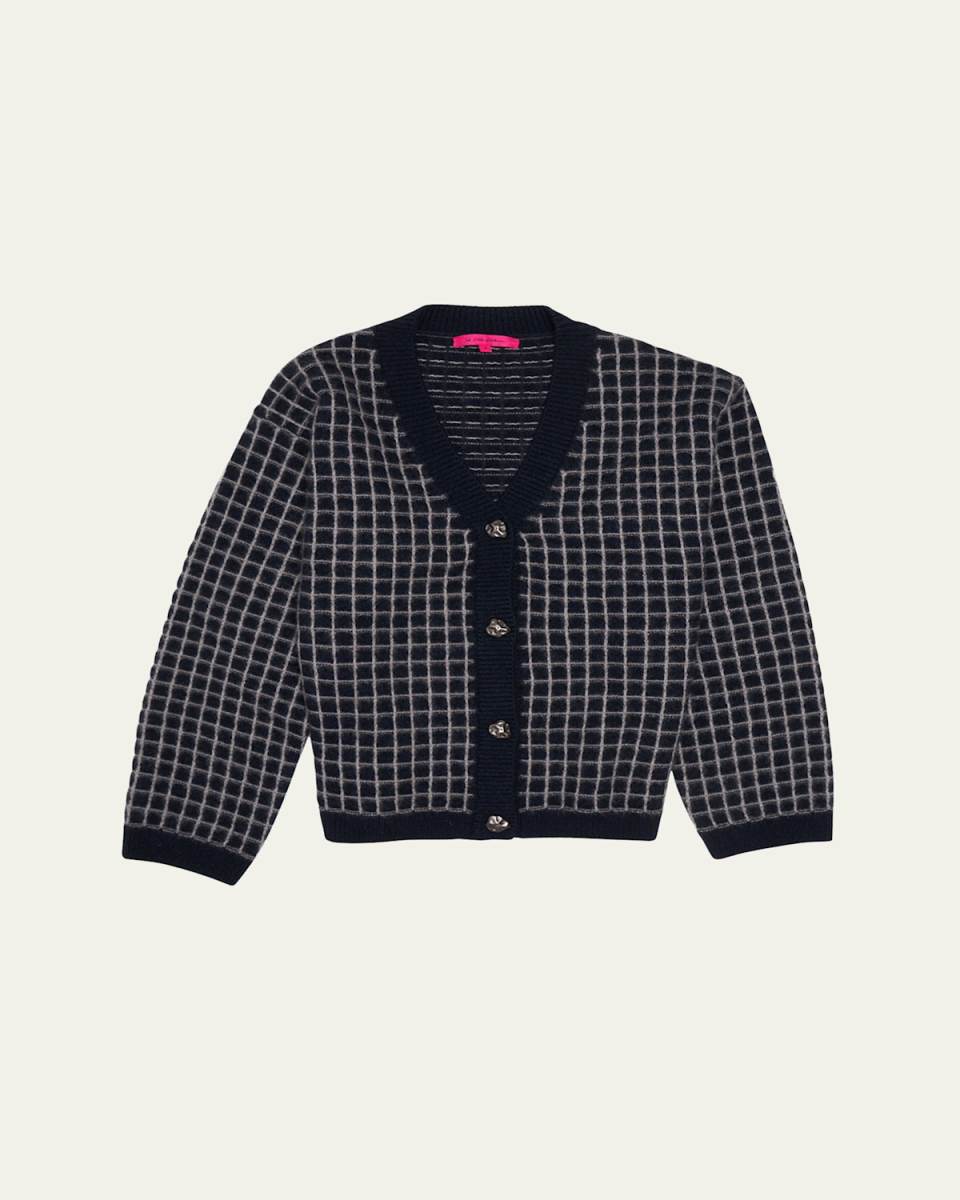 Grid Stitch Cashmere Cardigan
