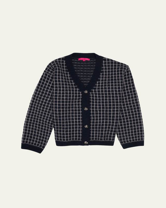 Grid Stitch Cashmere Cardigan