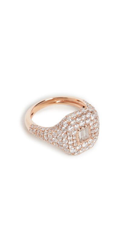 SHAY 18k Essential Pave Pinky Ring Rose Gold