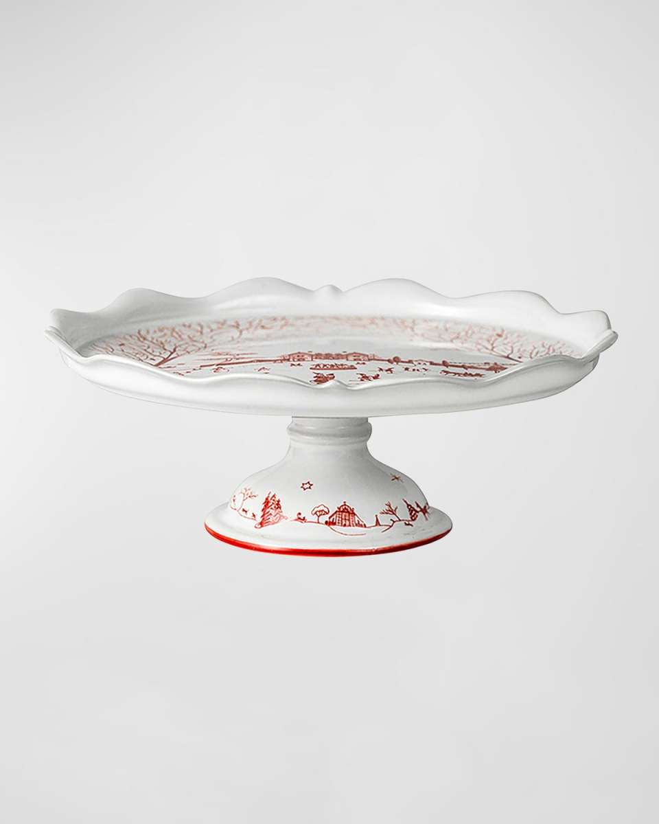 Country Estate Winter Frolic Ruby Cake Stand