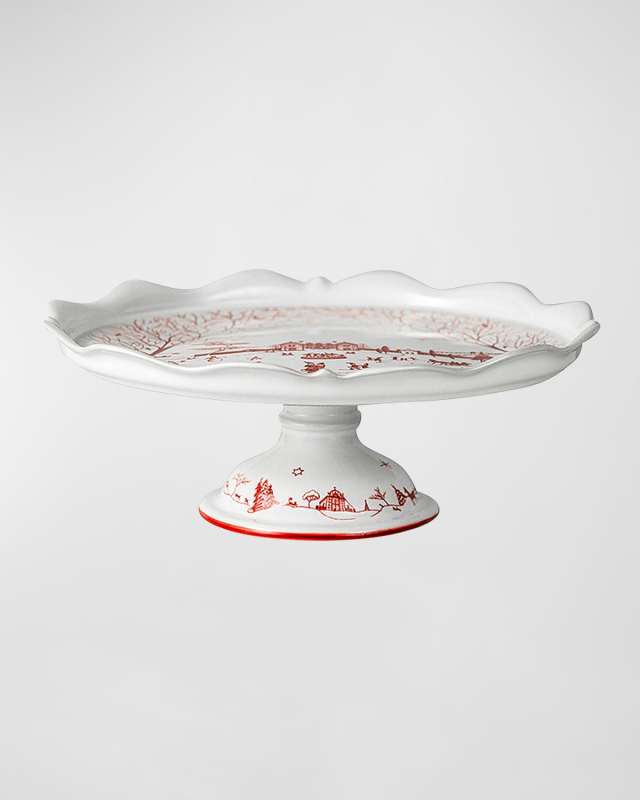Country Estate Winter Frolic Ruby Cake Stand