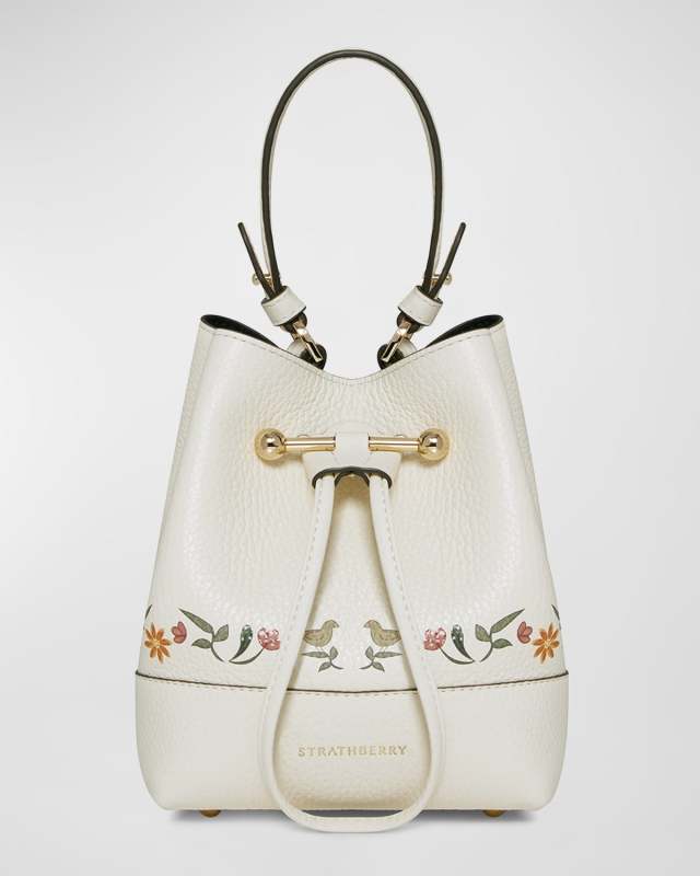 Lana Osette Floral Leather Bucket Bag