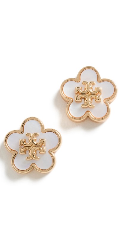Tory Burch Kira Flower Studs Tory Gold/Mother of Pearl
