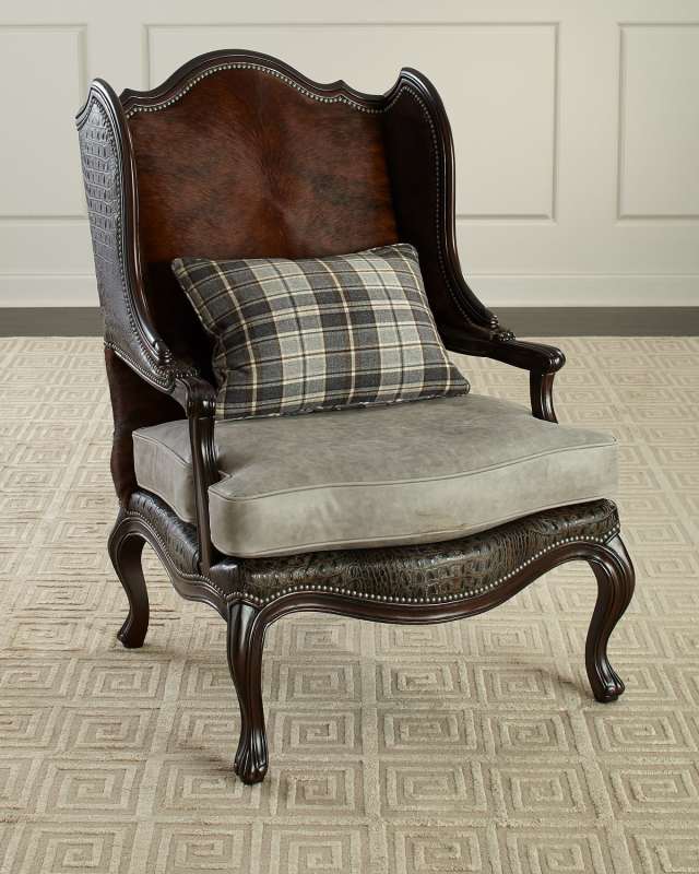 Christian Leather Wing Chair