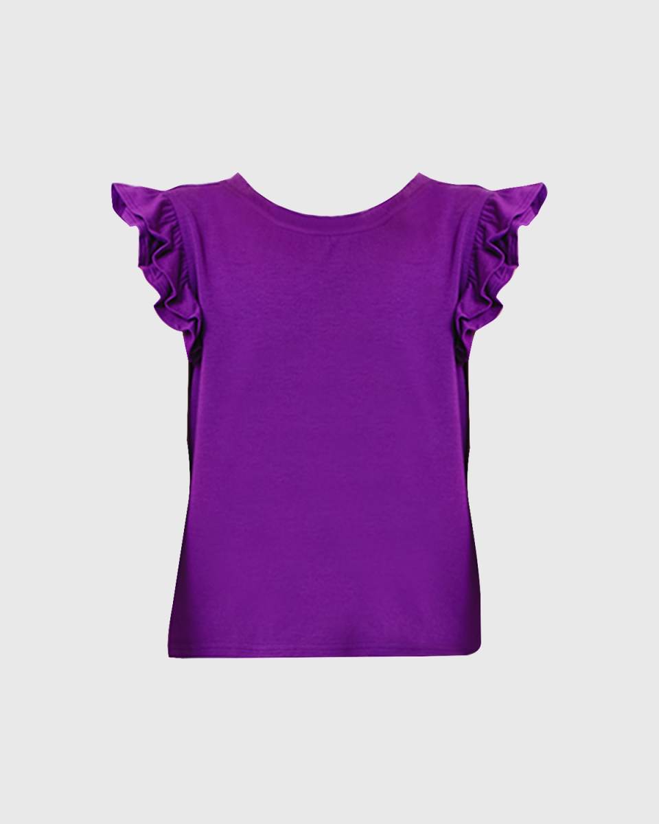 Girl's Ruffle Sleeve Crop Tee, Size 2T-12