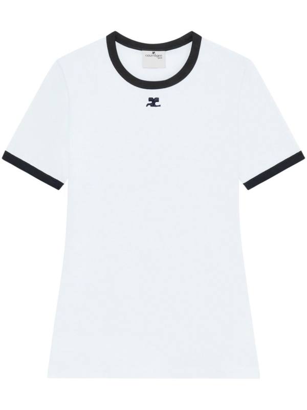 contrasting-trim cotton T-shirt
