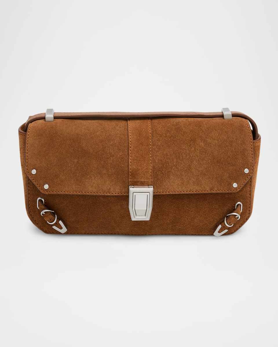 Max Buckle Suede Crossbody Bag