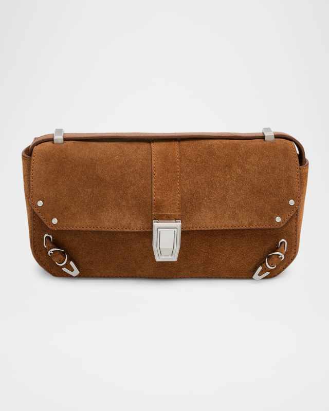 Max Buckle Suede Crossbody Bag
