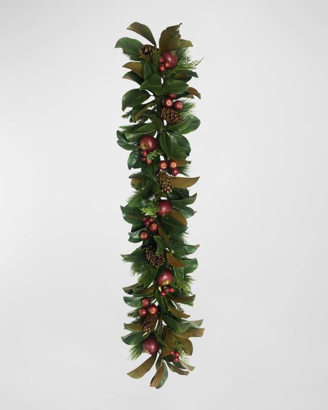 5' Magnolia Leaf and Apple Garland