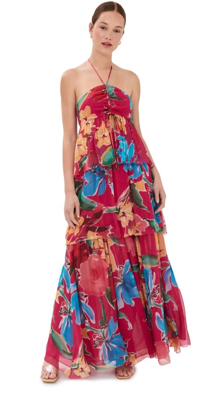 Figue Lula Dress Floral Reverie Raspberry Pink