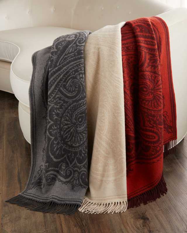 Alocasia Fringed Wool & Cashmere Throw Blanket