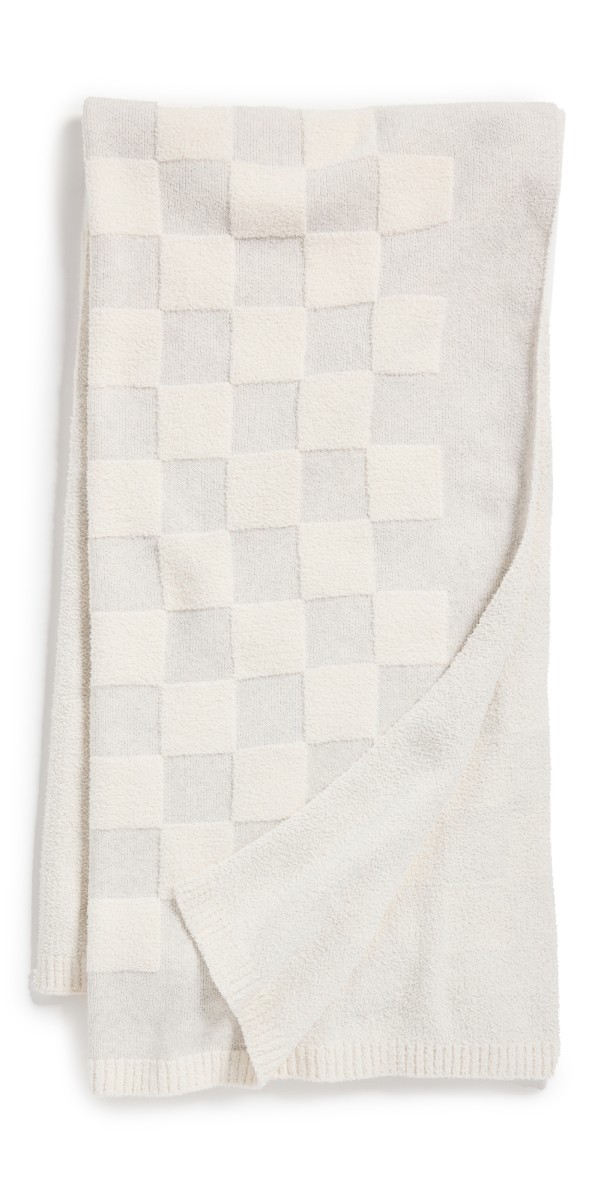 Barefoot Dreams CozyCotton Checkered Throw Gray/Cream