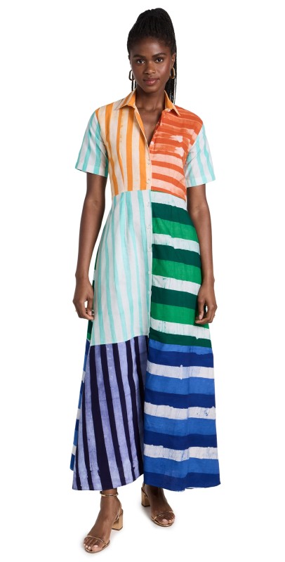 Studio 189 Hand-Batik Mixed Print Cottonhirt Dress Multicolor