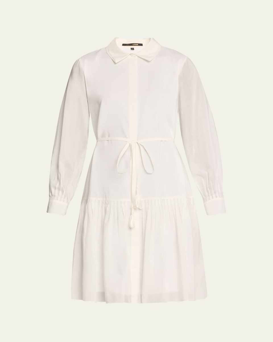Viola Pleated Cotton-Silk Midi Shirtdress
