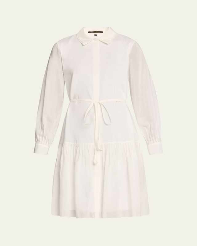Viola Pleated Cotton-Silk Midi Shirtdress