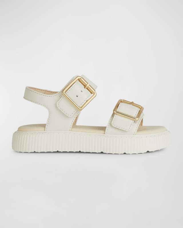 Girl's Kodette Leather Dual Buckle Sandals, Toddler/Kids