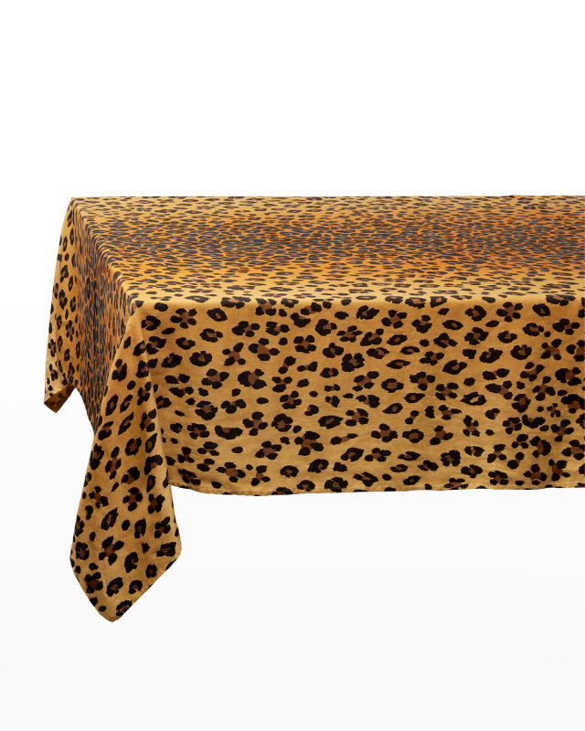 Leopard Sateen Tablecloth, Medium, 70" x 90"