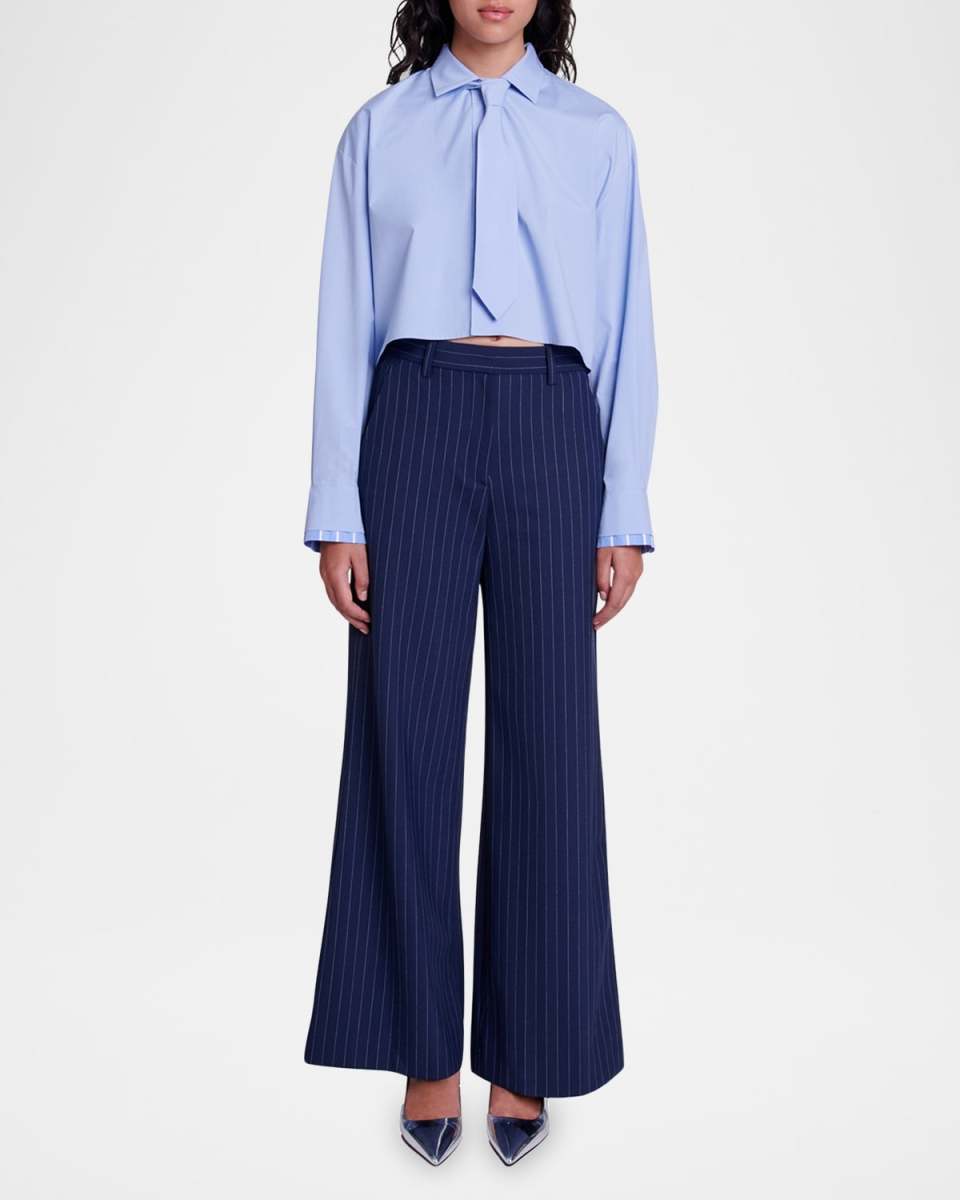 Cevatte Cropped Button-Front Shirt