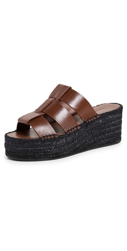 Vince Sabella Wedge Slides Mahogany