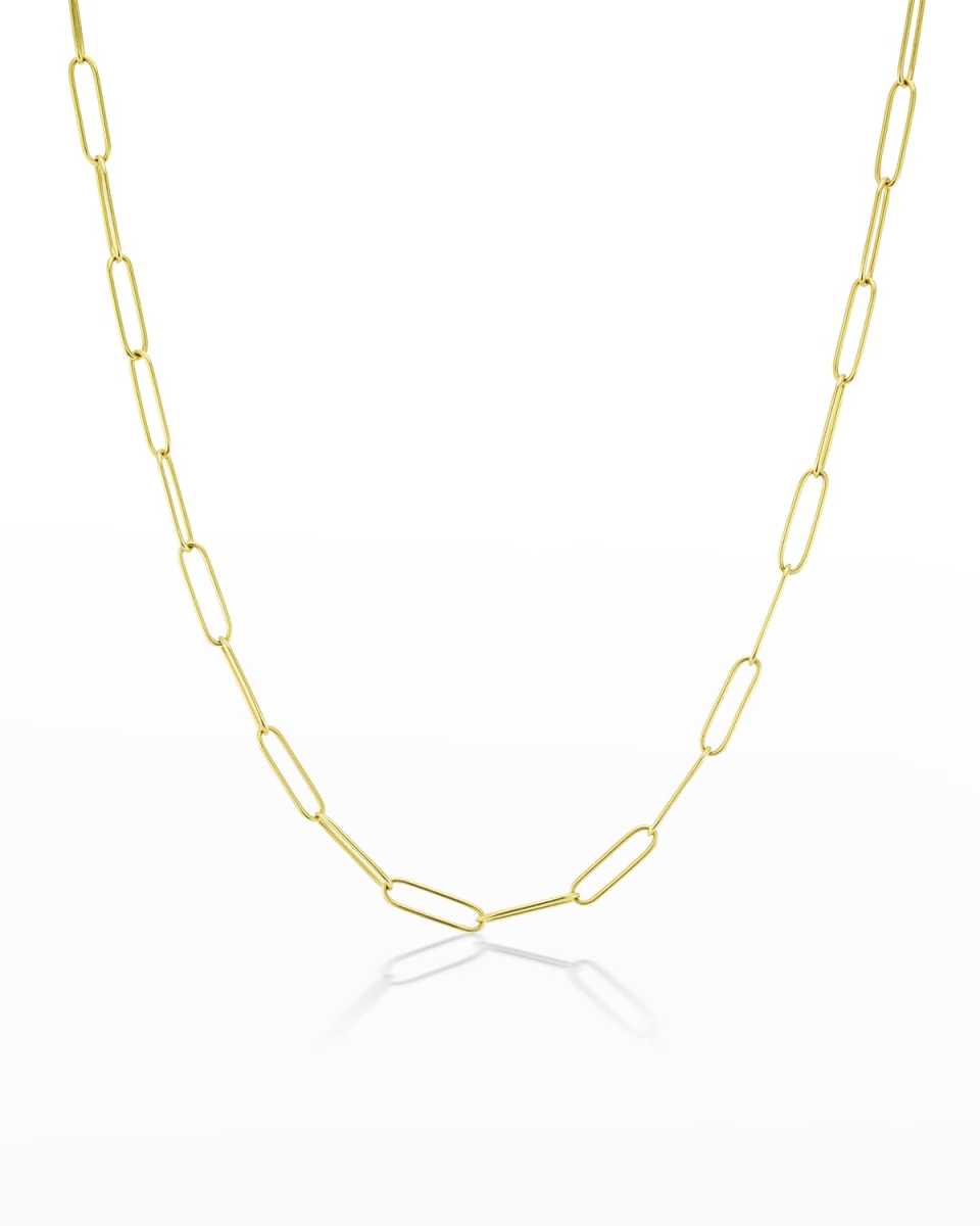 Yellow Gold Paperclip Chain, 18"L
