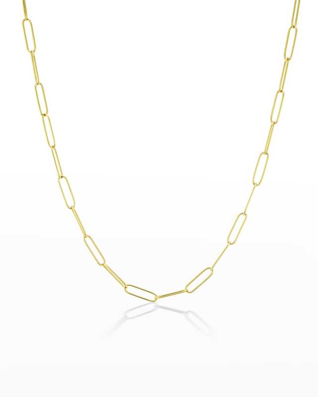 Yellow Gold Paperclip Chain, 18"L