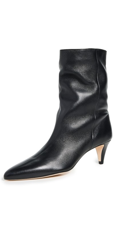 BY FAR Lysander Black Lamb Nappa Leather Booties Black