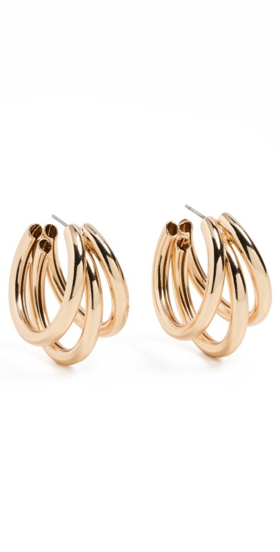 Argento Vivo Layered Hoop Earrings Gold