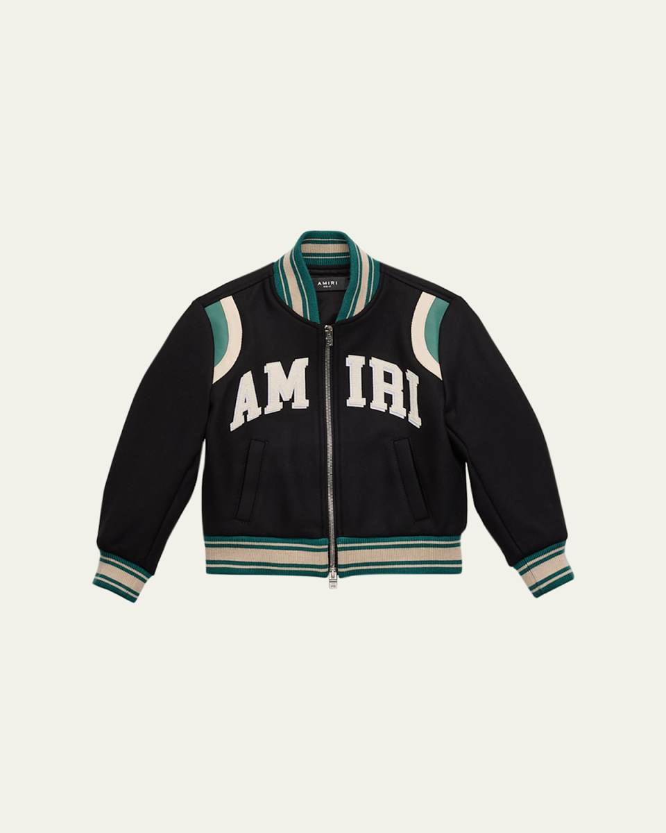 Boy's Logo-Print Collegiate Inspired Bomber Jacket, Size 4-12