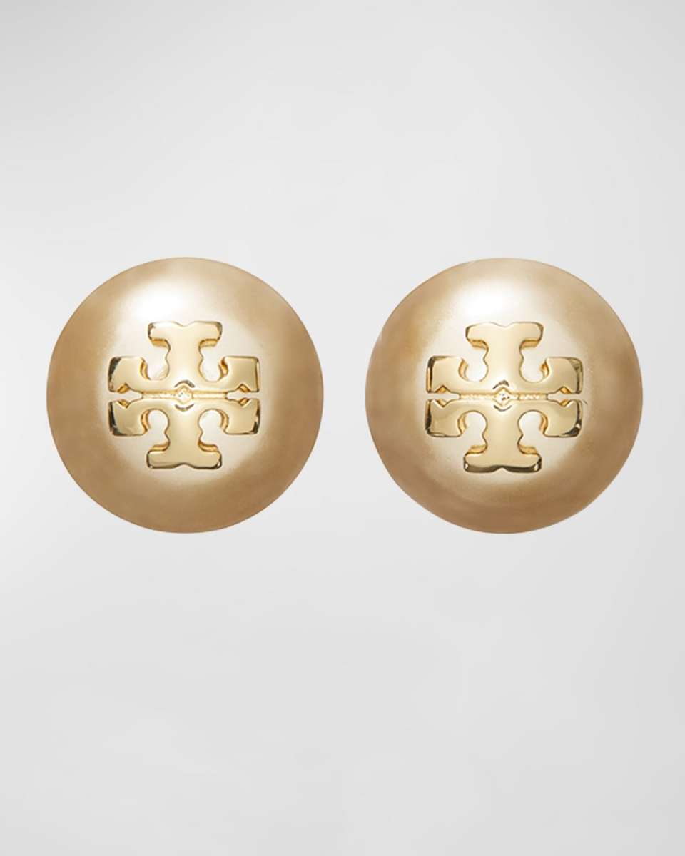 Pearly Logo Stud Earrings