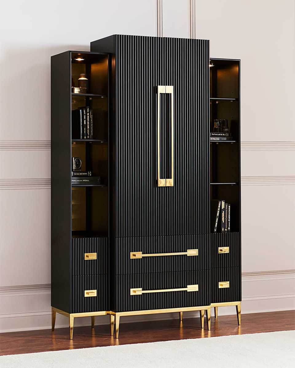 Ebony Satin Tall Cabinet