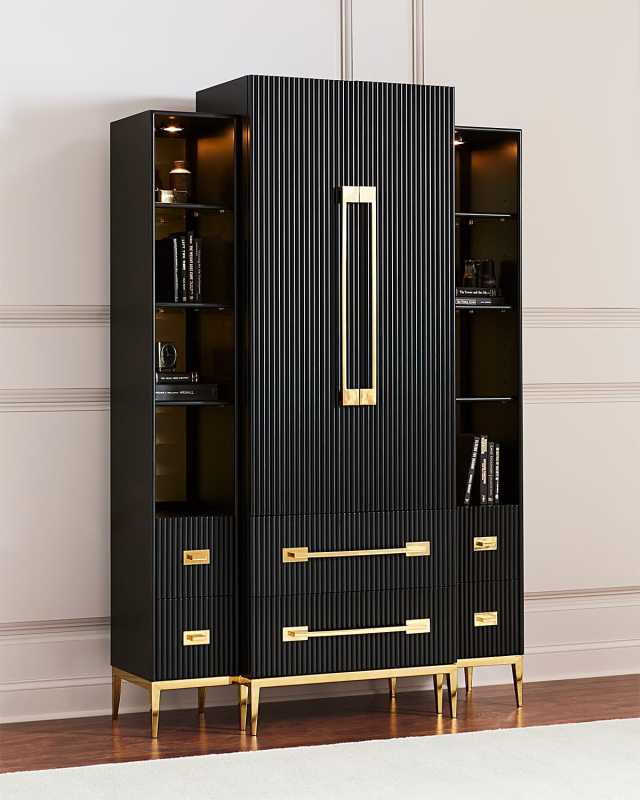 Ebony Satin Tall Cabinet