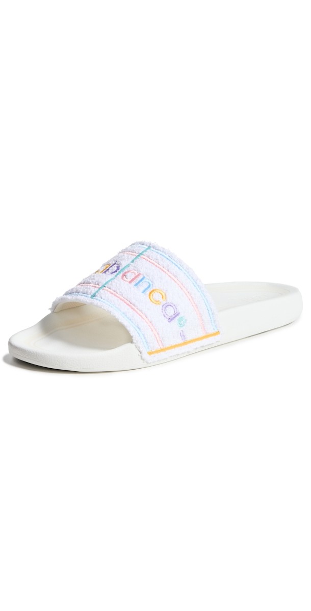 Casablanca Pastel Court Embroidered Slider Sandals Pastel Court