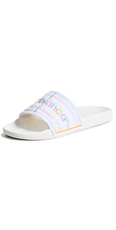 Casablanca Pastel Court Embroidered Slider Sandals Pastel Court