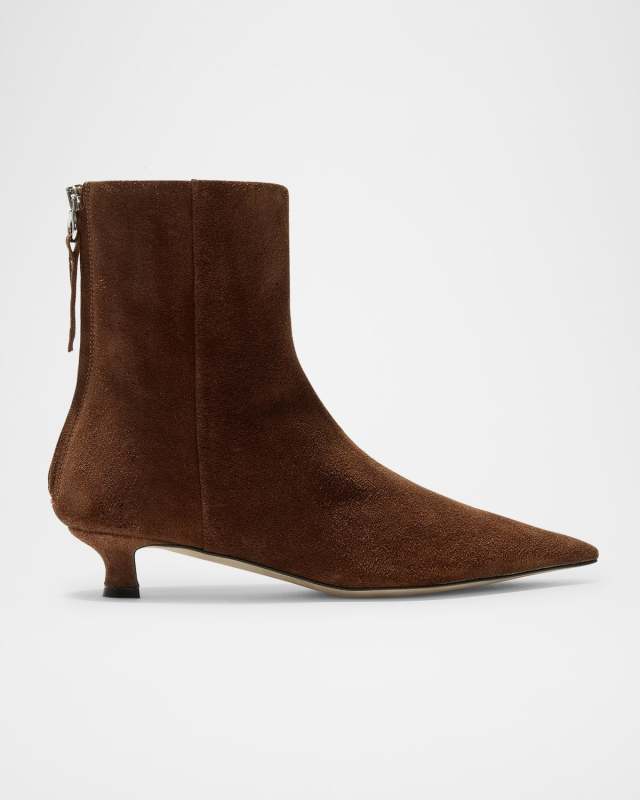 Zoe Suede Kitten Ankle Booties