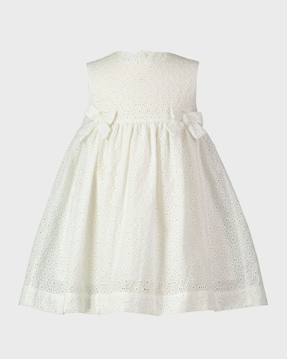 Girl's Cotton Eyelet Bow Sleeveless Dress, Size 2-10