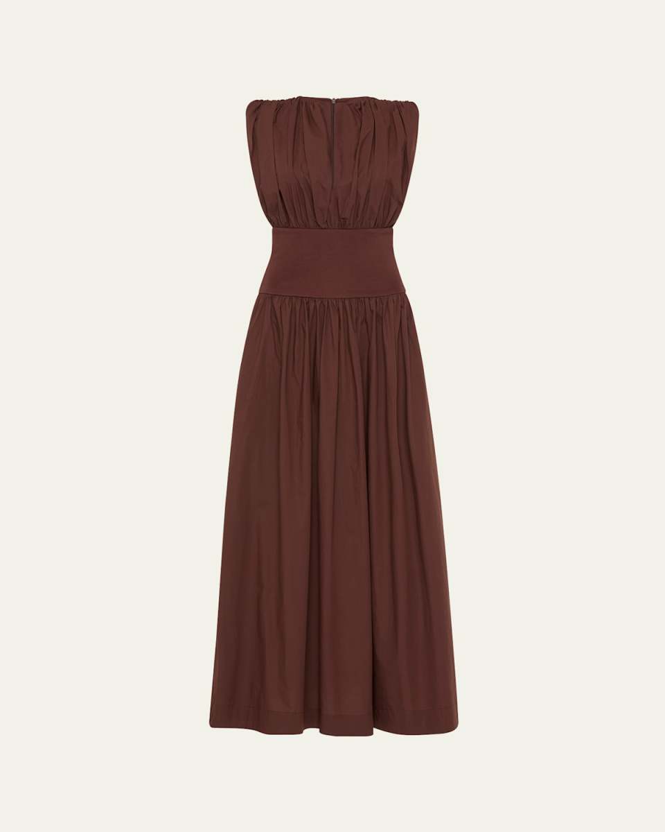 Sleeveless Gathered Maxi Dress